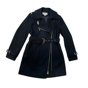 Michael Kors Asymmetrical Belted Wool Coat - 4